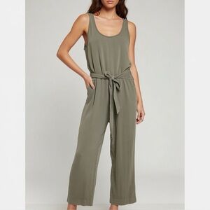 C&C California Sage Green Sleeveless Jumpsuit